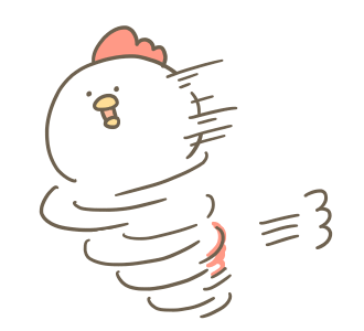 勢いよく走る白いゆるとりさん